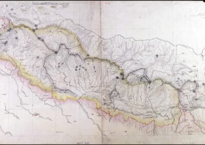Nepal-India Borderlands Topographical Manuscript Map – 1860