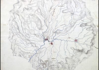 Kathmandu Valley Fine-Line Topographical Manuscript Map – 1860