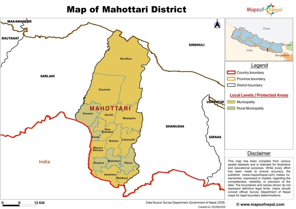Mahottari | Maps of Nepal