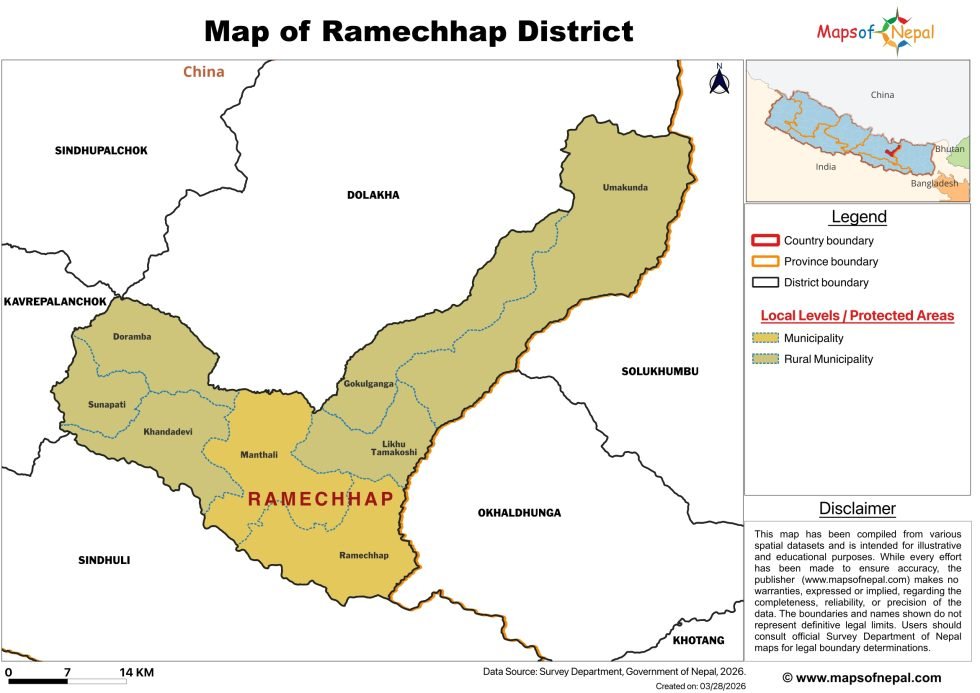 Ramechhap - Maps of Nepal