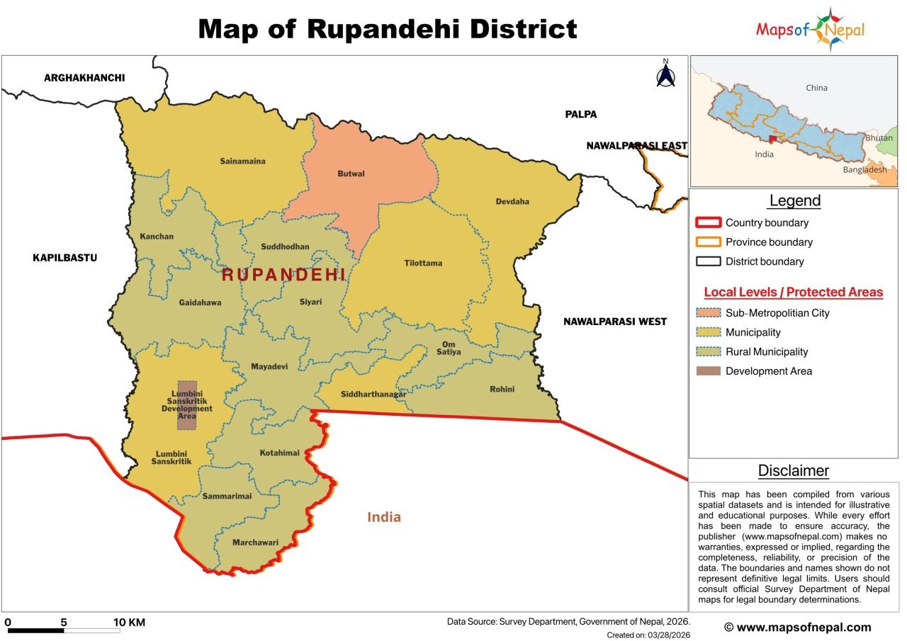 Map Rupani Rupandehi - Maps of Nepal
