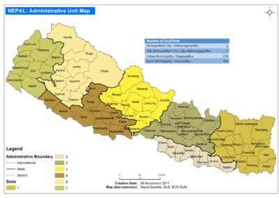 NEPAL: Administrative Unit Map (as of 06 November 2017)