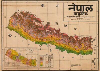 Nepal Physical / Natural with Nepal-Political as an inset map
