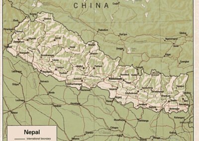 Nepal shaded relief map – 1990